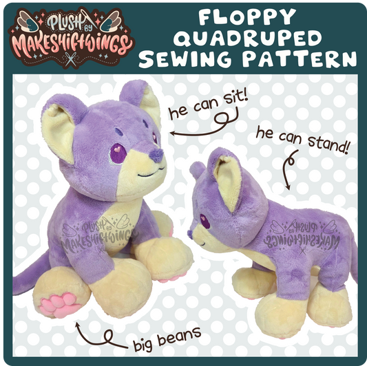 SEWING PATTERN - Floppy quadruped plush