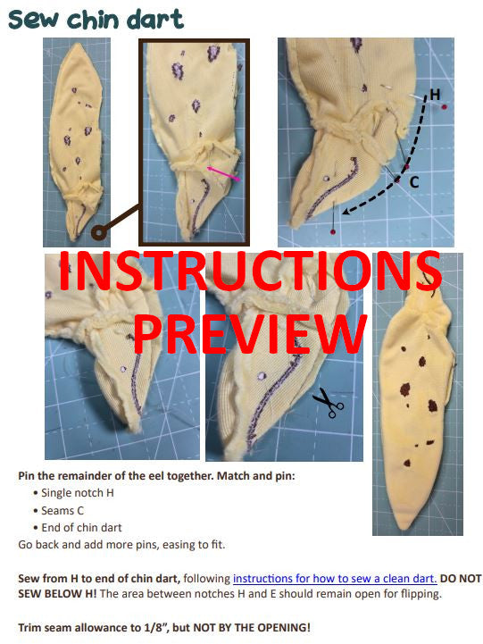 SEWING PATTERN - Banana eel plush