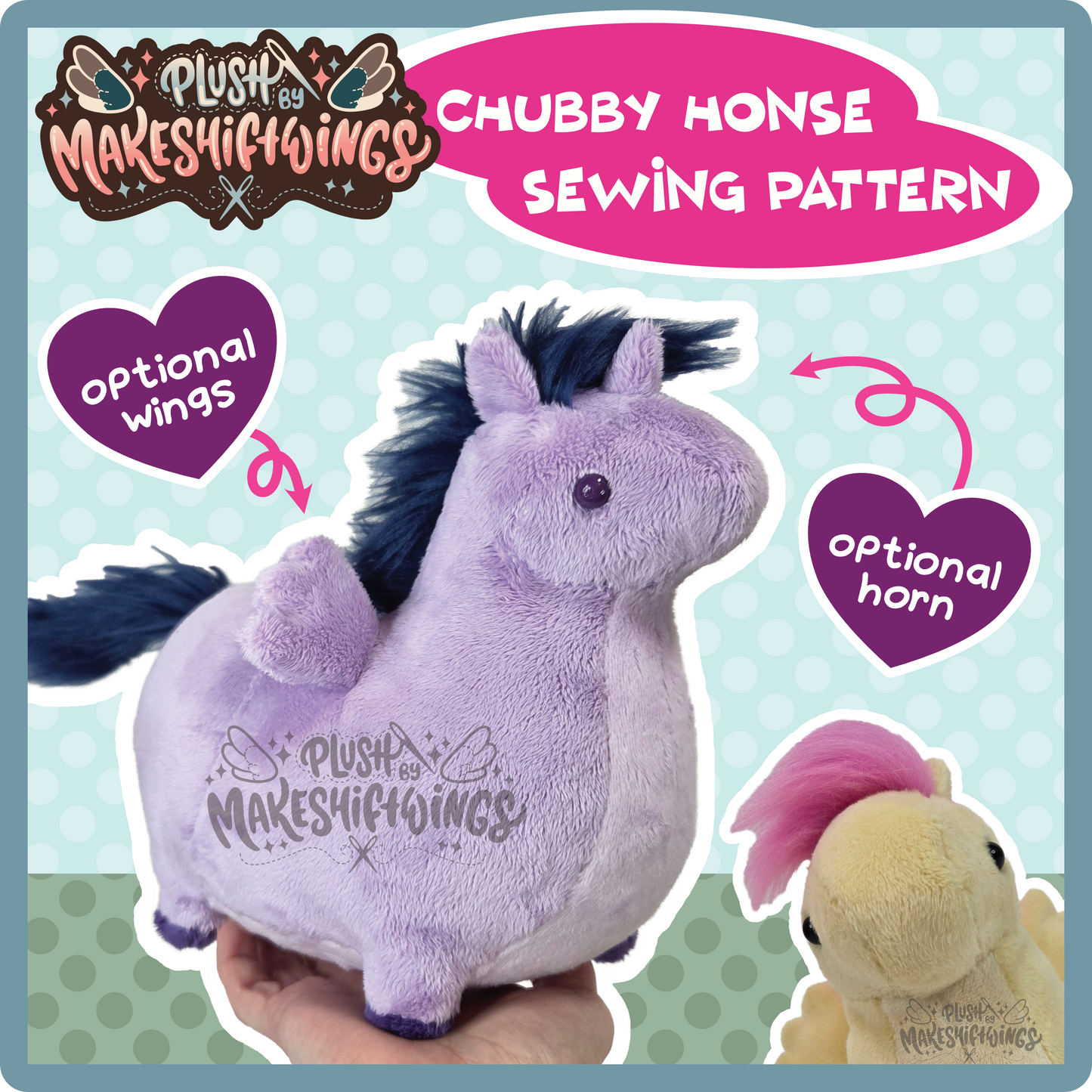 SEWING PATTERN - Chubby horse plush