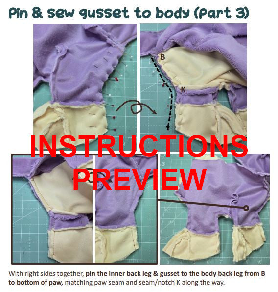 SEWING PATTERN - Floppy quadruped plush