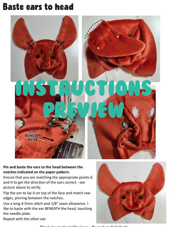 SEWING PATTERN - Hot Dog Dog Plush