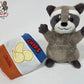 Raccoon in a chip bag (safety eyes)