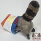 Raccoon in a chip bag (safety eyes)