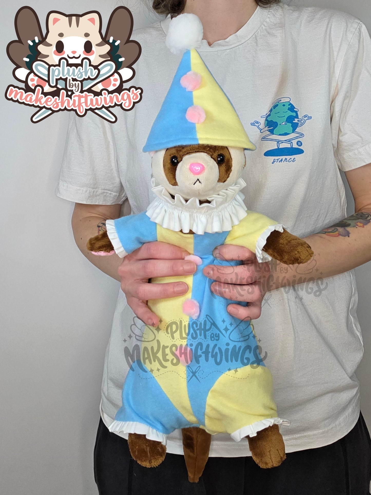 SEWING PATTERN - Ferret plush with clown costume