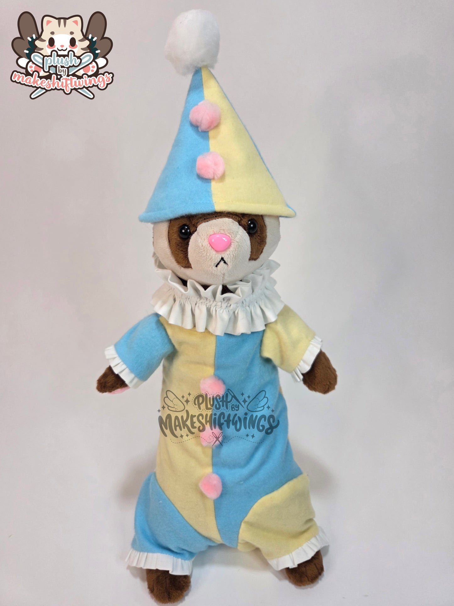SEWING PATTERN - Ferret plush with clown costume